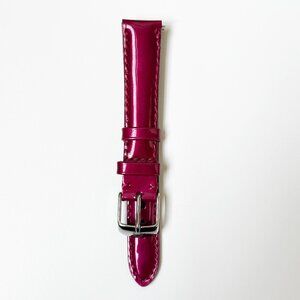 MICHELE 16mm Patent Leather Watch Strap - Berry